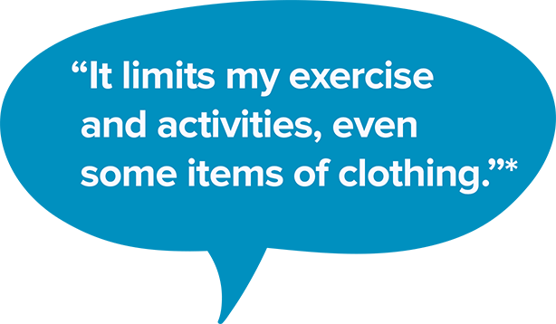 It limits my exercise and activities, even some items of clothing.*